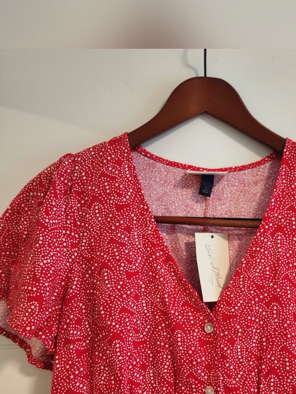 Universal Thread Linen Blend Button Up Shortsleeve Mini Dress - Picture 2 of 6